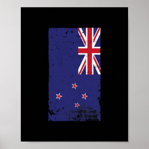 Kiwi trots reizen vakantie Nieuw-Zeeland vlag Poster