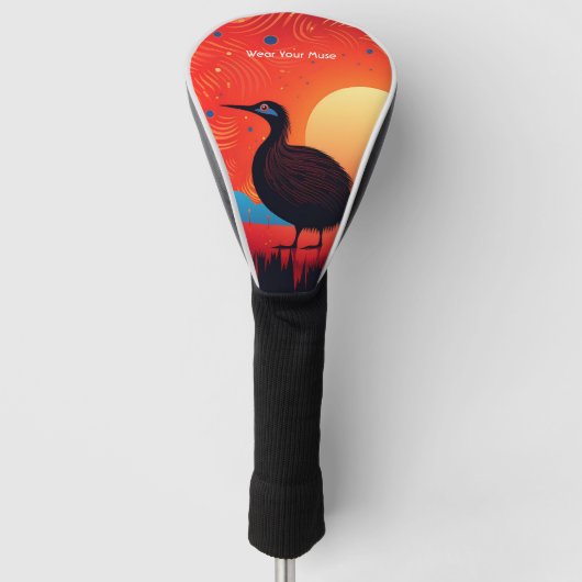 Kiwi Vogel bij Twilight Golfheadcover (Voorkant)