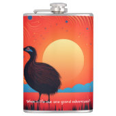 Kiwi Vogel bij Twilight Heupfles (Voorkant)