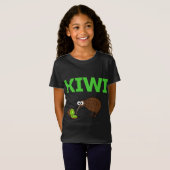 Kiwi Vogel en fruit Grappig Schattige Nieuw-Zeelan T-shirt (Voorkant volledig)