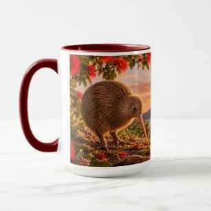 Kiwi-vogel Pohutukawa Nieuw-Zeeland Kerstcadeau Mok