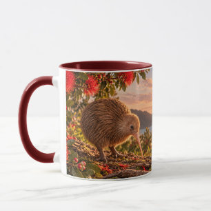 Kiwi Vogel Pohutukawa Nieuw-Zeeland Kerstcadeau Mok