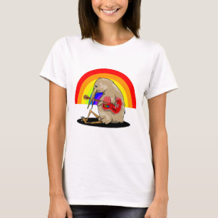 Kiwi vogel spelen een akoestische gitaar t-shirt