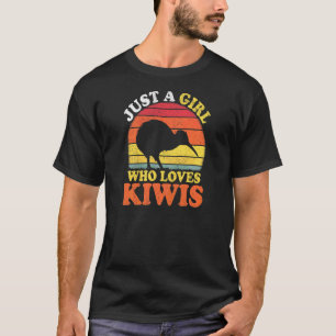 Kiwi Vogel Vintage Gewoon Een Meisje Dat Van Kiwi' T-shirt