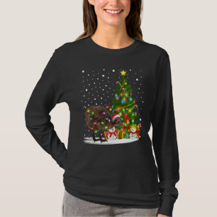 Kiwi Vogel Xmas Boom Verlichting Santa Kiwi Vogel T-shirt