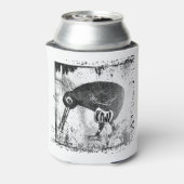 Kiwi vogel zwart en wit blikjeskoeler (Blikje Achterkant)