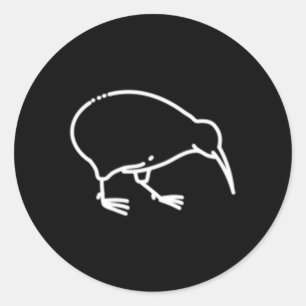 Kiwi Vogelbadge Patch Line Icon Nieuw-Zeeland Ronde Sticker