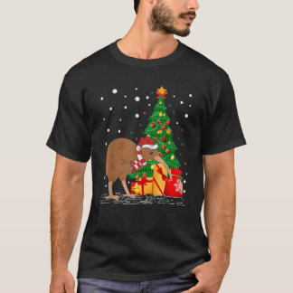 Kiwi Vogelliefhebber Gift Santa Hat Kiwi Kerstmis T-shirt