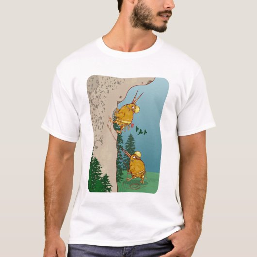 Kiwi Vogelrots klimmen T-shirt (Voorkant)