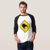 Kiwi waarschuwing T-shirt (Voorkant volledig)