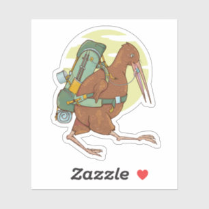 Kiwi wandelen tramping sticker