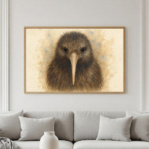 Kiwi Waterverf Portret Poster