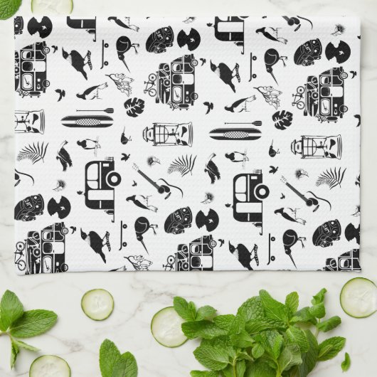 kiwi zomerpatroon TRANS Theedoek (Gevouwen)