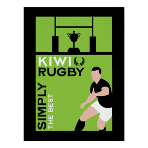 Kiwikunst van Nieuw-Zeelandse Rugby Spelers Perfect Poster