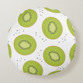 Kiwi's plakjes, naadloze illustratie. rond kussen