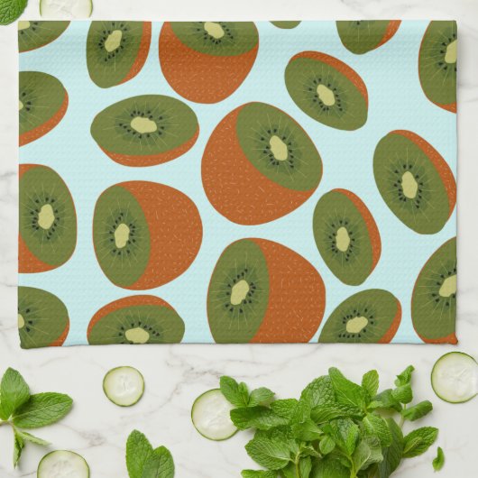 Kiwivruchten Pattern Theedoek (Gevouwen)