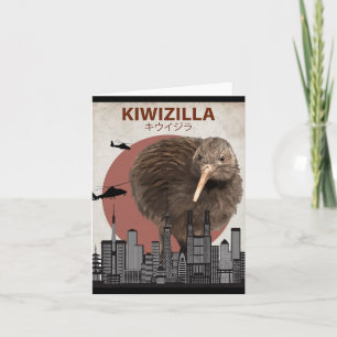 Kiwizilla Grappige Kiwi Nieuw-Zeeland Vogelliefheb Kaart