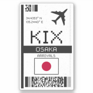 KIX Osaka Boarding Pass - Nederland Sticker