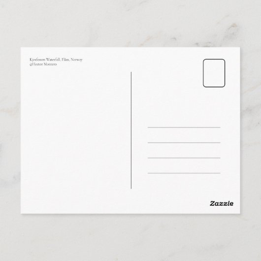 Kjosfossen waterval, Flåm, Noorwegen Briefkaart (Achterkant)