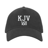 KJV 1611 Black and White Baseball Hat Geborduurde Pet