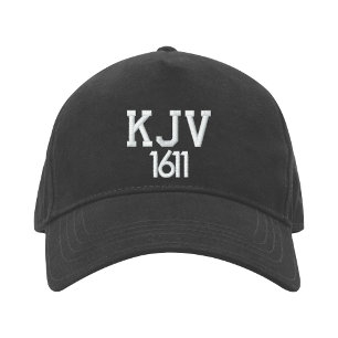 KJV 1611 Casquette de baseball noir et blanc