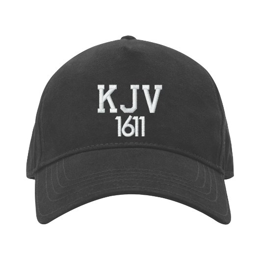 KJV 1611 Casquette de baseball noir et blanc