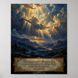 KJV Bijbel-Jeremía 33:3 Roep tot Mij... Poster