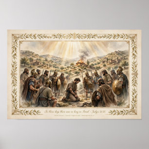 KJV Bijbel-Richters 21:25 Laatste Dagen Van De Ric Poster