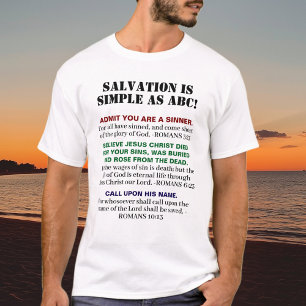 KJV Gospel ABC's Christelijke geloofsredding Jesus T-shirt