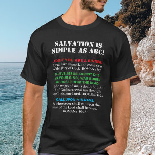 KJV Gospel ABC's Christelijke geloofsredding Jesus T-shirt
