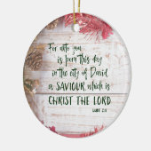 KJV Luke Bible Verse Kerstmis Keramisch Ornament (Links)