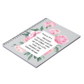 KJV Psalm Pink Peony Journal de dévotion de la fem (Côté gauche)