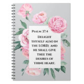KJV Psalm Pink Peony Journal de dévotion de la fem (Devant)