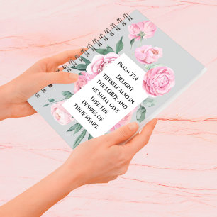 KJV Psalm Pink Peony Journal de dévotion de la fem