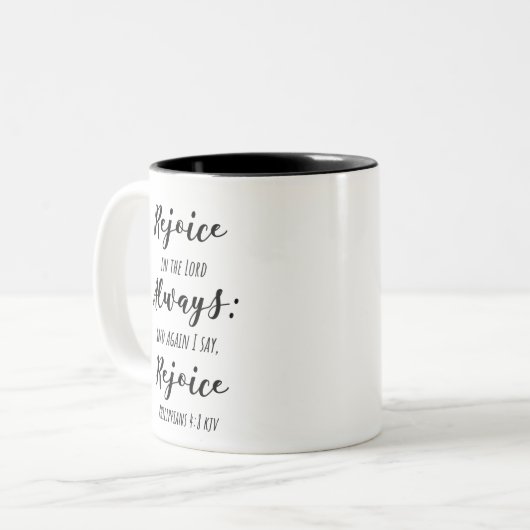 KJV Scripture Mug - La joie dans le Seigneur toujo (Devant gauche)