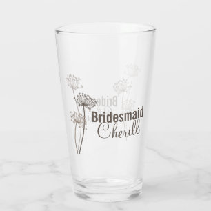 Kkervis moderne bloeminkt bruine bruiloft glas