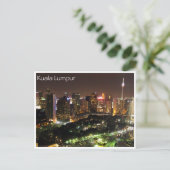 kl night skyline briefkaart (Staand voorkant)