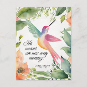 Klaagliederen 3:22-23 Kolibrie Christelijk Briefkaart