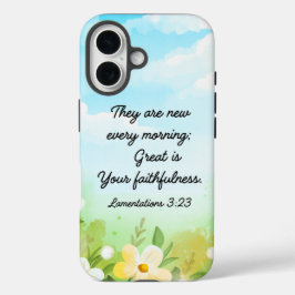 Klaagliederen 3:23 Gele Lente Christelijk iPhone 16 Hoesje