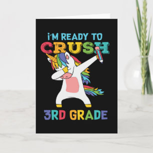 Klaar Crush 3e Grade Back School Eenhoorn Dabbing Kaart