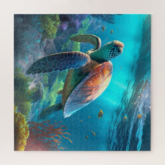 Klaar gemaakte Turtle Jigsaw Puzzle - Gewoon toevo Legpuzzel (Horizontaal)