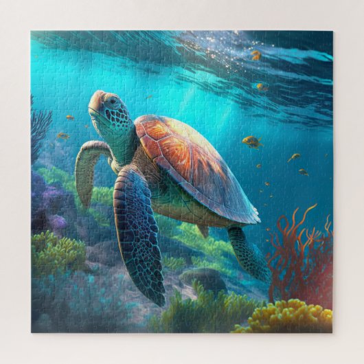 Klaar gemaakte Turtle Jigsaw Puzzle - Gewoon toevo Legpuzzel (Verticaal)