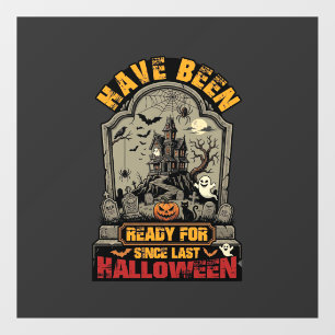 Klaar Halloween Spokenhuis Grafsteen Raamsticker