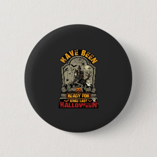 Klaar Halloween Spokenhuis Grafsteen Ronde Button 5,7 Cm