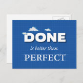 Klaar is beter dan perfect briefkaart (Voorkant / Achterkant)