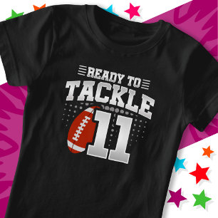 Klaar om 11 Football Party 11th Birthday aan te pa T-shirt