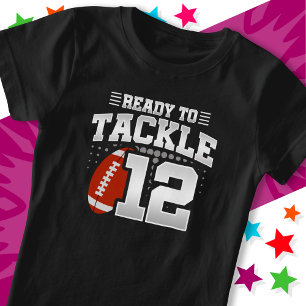 Klaar om 12 Football Party 12th Birthday aan te pa T-shirt