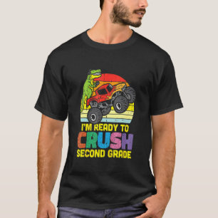 Klaar om 2e klas Dino Monster Truck Back S te verp T-shirt