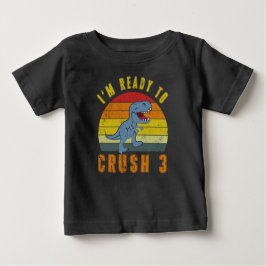 Klaar om 3 Dinosaurus Verjaardag Shirt Crush