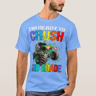 Klaar om 3rd Grade Dino Monster Truck Terug te goo T-shirt